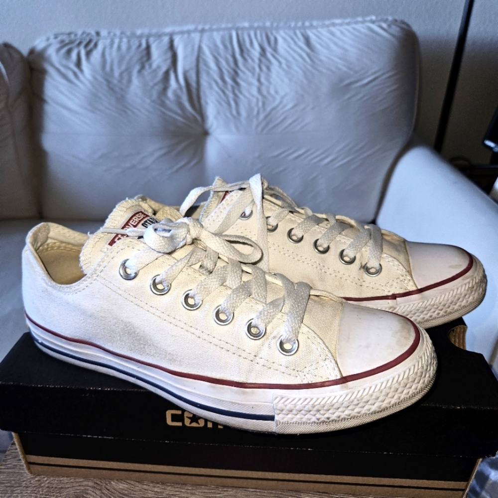 Converse All Star Ox Optical White Canvas Sneakers